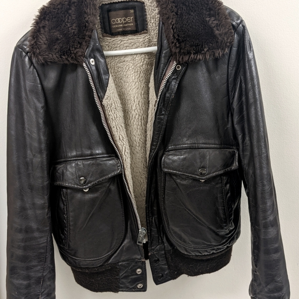 Leather bomber